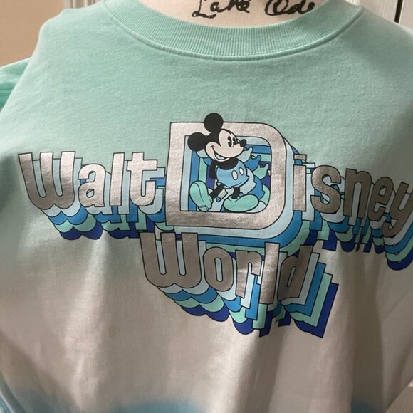 Kawaii walt Disney World Tie Dye teal colors Sweatshirt Size XL 100% Cotton - Picture 3 of 12